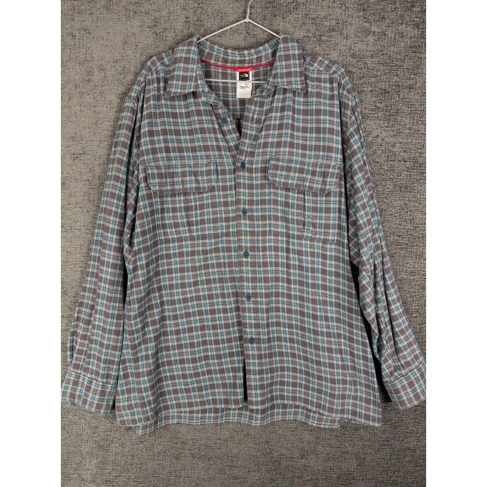 The North Face Shirt Mens L Plaid Outdoor Gorpcore Button Up Cotton Blend